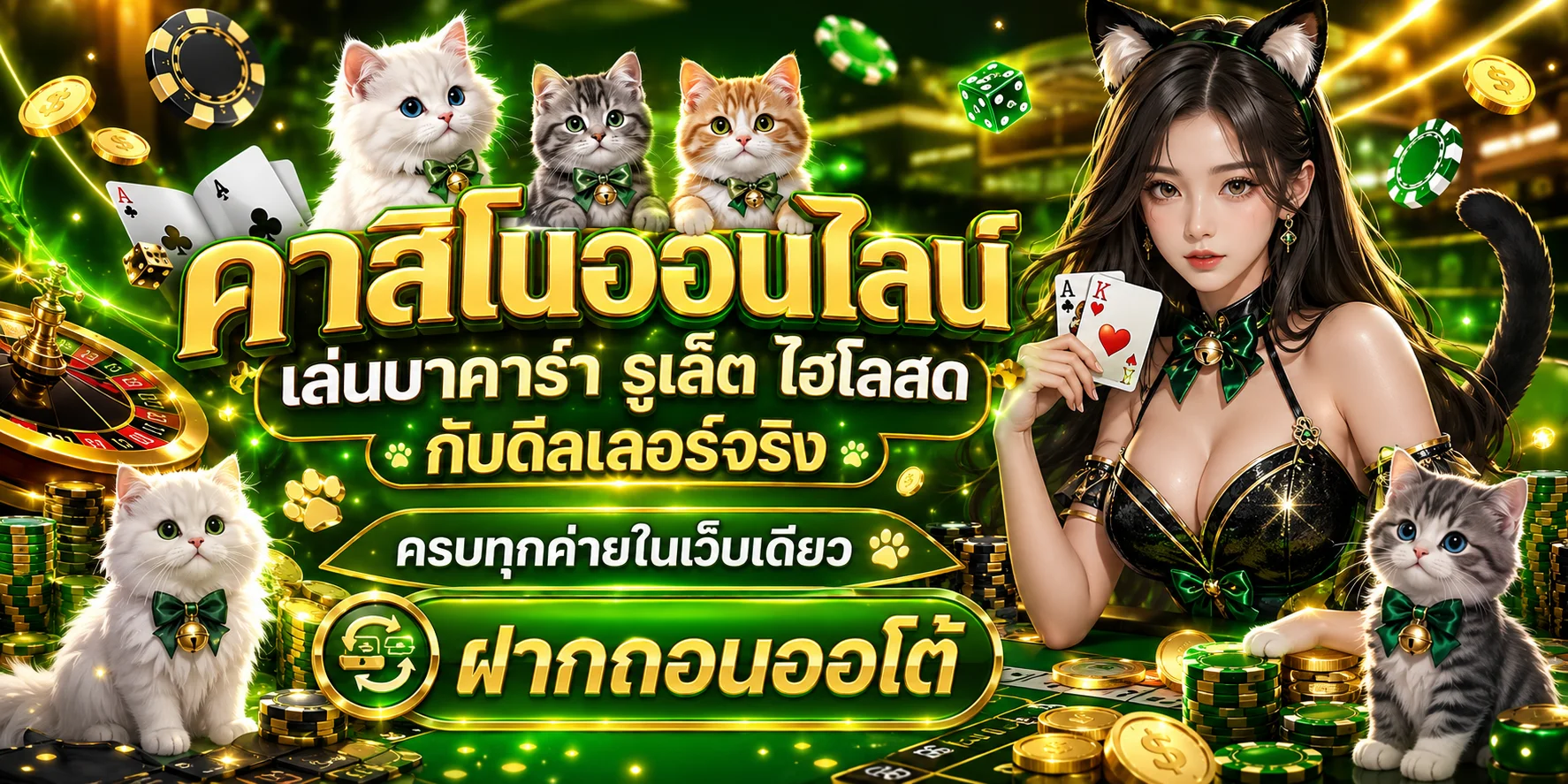 คาสิโนออนไลน์ LUCKYCAT889 บาคาร่าและรูเล็ตถ่ายทอดสด