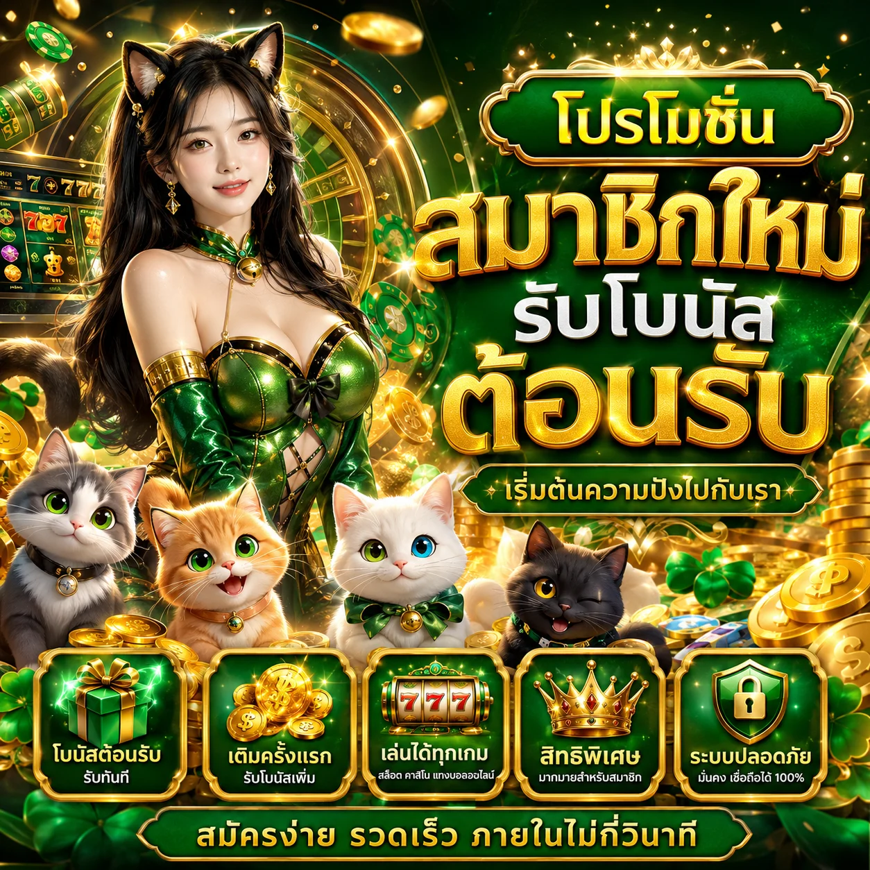 	โปรโมชั่นสมาชิกใหม่ LUCKYCAT889 รับโบนัสต้อนรับ